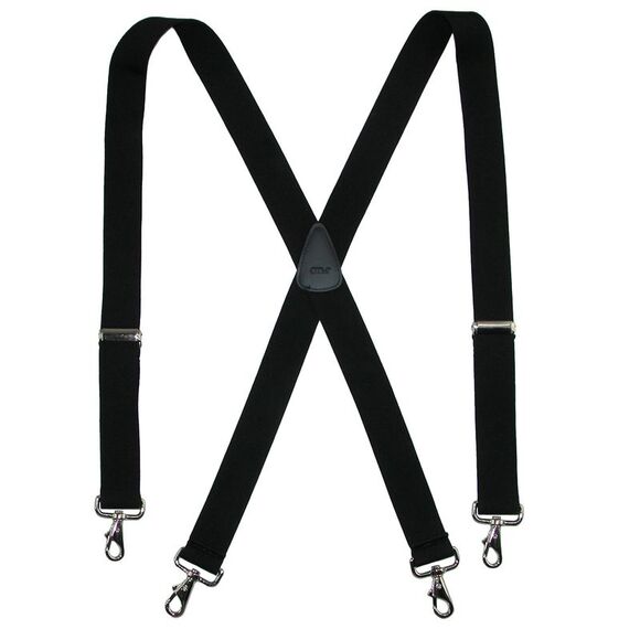 CTM Men's Big & Tall Elastic Solid Color X-Back Suspender with Swivel Hook Ends - Picture 1 of 3